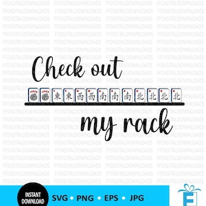 Mahjong Svg, Sprawdź mój stojak, eps jpg png, Natychmiastowe pobieranie, Plik do cięcia, projekt koszulki mahjong, grafika mahjong, plik cricut, Zabawny Mahjong