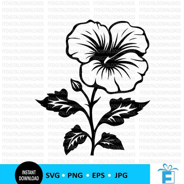 Petunia SVG, Petunia PNG, Petunia Flower Clipart, Petunia Silhouette, Petunia Vector, EPS, Cricut, Cut File, Clipart, Digital Download