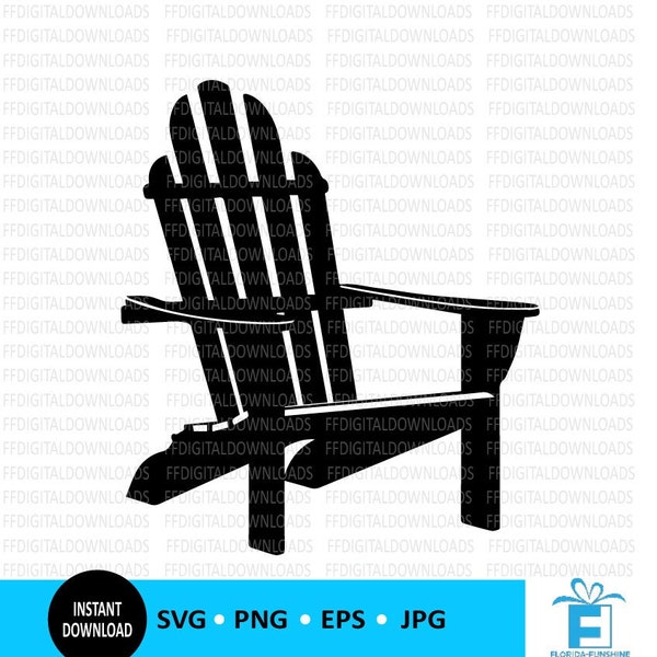 Adirondack Chair SVG, Adirondack Chair PNG, Adirondack Chair Clipart, Vector, Silhouette, EPS, Cricut, Cut File, Clipart, Digital Download