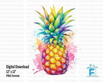 Clipart ananas, ananas Png, conception ananas, clipart aquarelle, clipart numérique, sublimation, imprimable, téléchargement numérique, #4015