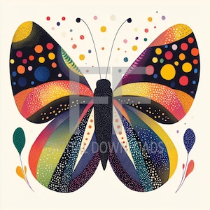 Butterfly PNG, Colorful Butterfly Art ready to Print, Digital Art, Butterfly Hand Made Card, Printable Digital Download, instant download