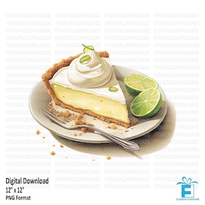 Torta de Lima Clipart, Torta de Lima Png, Torta de Lima Aquarela, Clipart Digital, Sublimação, Para Imprimir, Download Digital, #5079