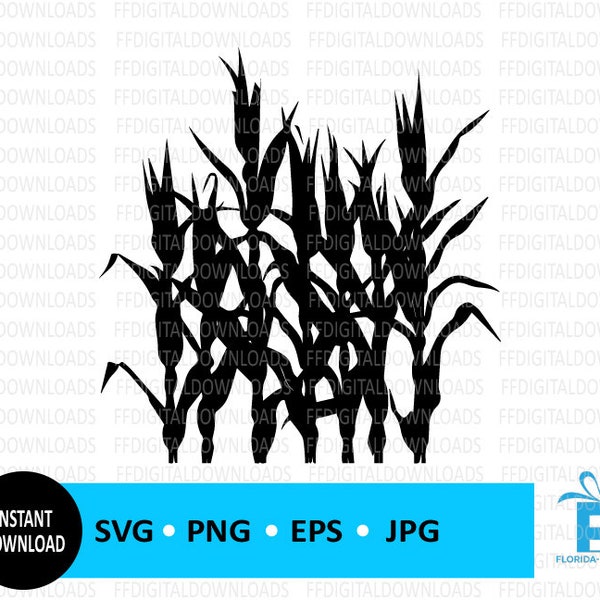 Corn Stalks SVG, Corn Stalks PNG, Corn Stalks Clipart, Corn Stalks Vector, Silhouette, EPS, Cricut, Cut File, Clipart, Digital Download