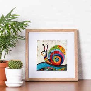 Snail PNG, Colorful Snail Art Ready to Print and Frame, Digital Art ...