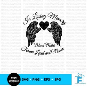 Mémorial de la mère - In Loving Memory SVG - Mère bien-aimée SVG - Memorial SVG - In Loving Memory Png - Memorial png, coupe, impression, sublimation