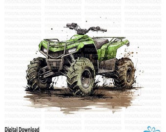 Green ATV Clipart, ATV Clipart, Green ATV Png, Atv Graphic Design, All Terrain Vehicle Png, Sublimation, Printable, Digital download, #5424