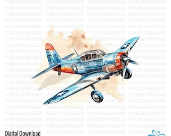 Watercolor Airplane PNG, Watercolor Airplane clipart, Airplane Design, Pilot, Airplane PNG, Sublimation, Printable, Digital download, #0188