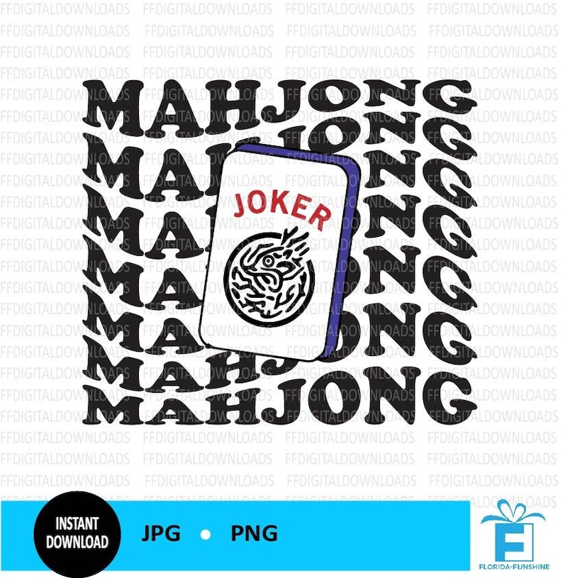 Mahjong PNG, Mahjong Joker PNG, Mahjong Stacked Wavy, Mahjong Download , DTG, Mahjong diy, Mahjong Sublimation, Mahjong Printable image 1