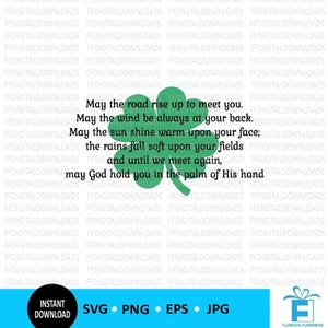 Irish Prayer SVG - Memorial SVG  - Memorial PNG - Shamrock svg - Instant Download - Irish prayer memorial  - Cricut File - Sublimation