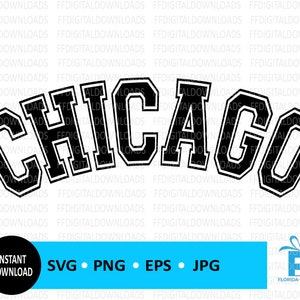 Chicago SVG, Chicago PNG, Design de camisa de Chicago, Chicago Vector, Presente de Chicago, Cricut, Arquivo de corte, Clipart, Download digital