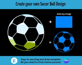 Soccer Ball Clipart, Soccer ball png, Soccer Ball Canva Frame, Drag and Drop Editable Canva Template, Sublimation, printable soccer ball