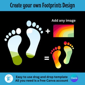 Cornice Canva impronte, modello Canva modificabile tramite trascinamento della selezione, PNG a sublimazione, Clipart impronte, crea la tua clipart impronte