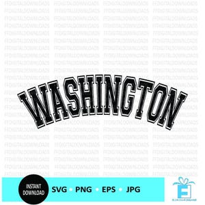 Washington SVG, Washington PNG, Design maglietta Washington, Washington DC, Regalo, Vettore, Cricut, File di taglio, Clipart, Download digitale