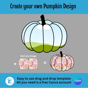 Pumpkin Canva Frame, Drag and Drop Editable Canva Template, Sublimation PNG, Pumpkin Clipart, Create your own Pumpkin clipart
