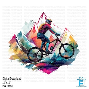 Mountain Biker PNG, Mountain Bike Clipart, Mountain Bike Design, Mountain Bike png, clipart, sublimation, printable, instant download, #0153