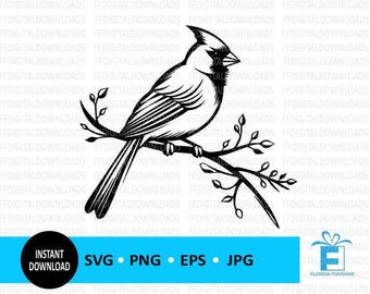 Cardinal SVG, Cardinal PNG, Cardinal Clipart, Cardinal Silhouette, Cardinal Vector, Cricut, Cut File, Clipart, Digital Download