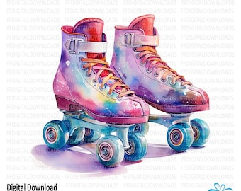 Roller Skates Clipart, Roller Skates Png, Watercolor Roller Skates, Roller Skates Sublimation, Pintable, Digital Download, #5627