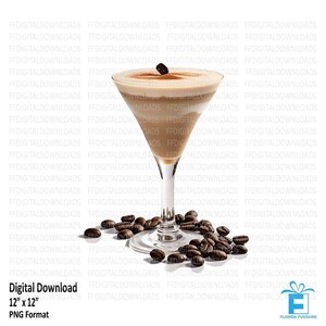 Espresso Martini Clipart, Espresso Martini PNG, Espresso Martini, Martini Clipart, Sublimation, Printable, Digital Download, #5385