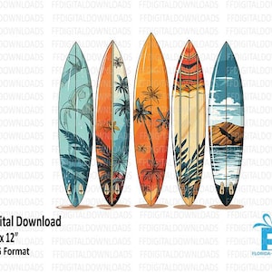 Surfboard Clipart, Surfboard PNG, Surfboard Digital Clipart, Surfboard Design, Sublimation, Printable, Digital Download, #4083