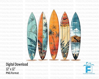 Surfboard Clipart, Surfboard PNG, Surfboard Digital Clipart, Surfboard Design, Sublimation, Printable, Digital Download, #4083