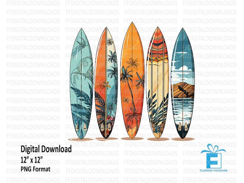Surfbrett Clipart, Surfbrett PNG, Surfbrett digitale Clipart, Surfbrett Design, Sublimation, druckbar, digitaler Download, #4083 Bild 1