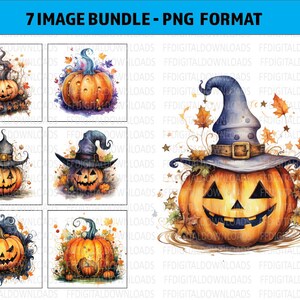 Kürbis Clipart, 7 hochwertige PNGs, Halloween Kürbis Png, Aquarell Kürbis, kommerzielle Nutzung, Sublimation, druckbar, digitale Downloads
