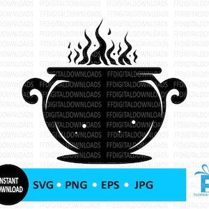 Witch Cauldron Silhouette, Witch Cauldron SVG, Halloween svg, Witch Cauldron Clipart, Cricut, Cut File, Clipart, Digital Download