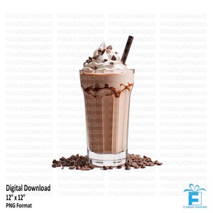 Chocolademilkshake clipart, chocolademilkshake png, milkshake digitale clipart, milkshake sublimatie, afdrukbaar, digitale download, #5479