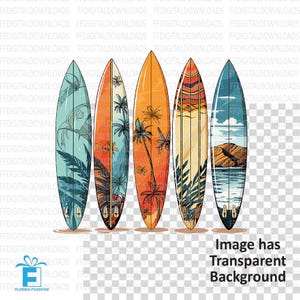 Surfbrett Clipart, Surfbrett PNG, Surfbrett digitale Clipart, Surfbrett Design, Sublimation, druckbar, digitaler Download, #4083 Bild 2
