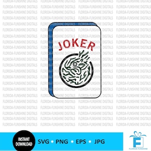 Mahjong Joker SVG - Mahjong PNG - Mahjong Svg - Instant Download -DTG - Sublimation - Mahjong Printable - Joker - Diy Mahjong Gift, #1013