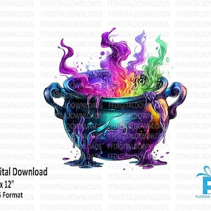 Witch Cauldron Clipart, Witch Cauldron PNG, Witch Cauldron Digital Png, Halloween Clipart, Sublimation, Printable, Digital Download, #4142