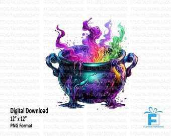 Witch Cauldron Clipart, Witch Cauldron PNG, Witch Cauldron Digital Png, Halloween Clipart, Sublimation, Printable, Digital Download, #4142