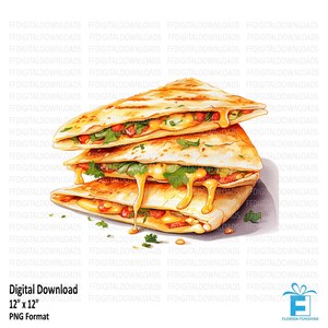 Quesadilla Clipart, Mexican Quesadilla PNG, Quesadilla Image, Digital Clipart, Sublimation ...