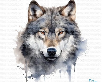 Wolf Clipart, 7 High-Quality PNGs, Wolf png, Watercolor Wolf Png, Commercial Use, Sublimation, Printable, Digital Downloads