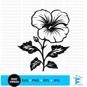 Petunia SVG, Petunia PNG, Petuniabloem clipart, Petunia silhouet, Petunia vector, EPS, Cricut, gesneden bestand, clipart, digitale download