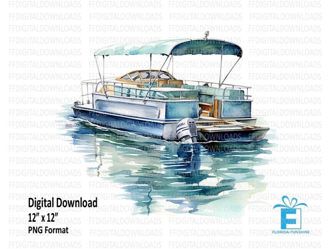 Pontoon Boat PNG, Pontoon Boat Clipart,