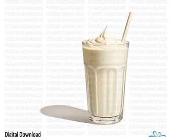 Vanilla Milkshake Clipart, Vanilla Milkshake Png, Milkshake Digital Clipart, Milkshake Sublimation, Printable, Digital Download, #5481