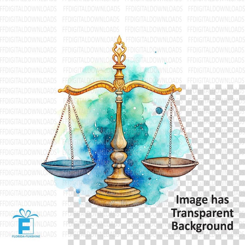 Bilancia della giustizia PNG, Bilancia della giustizia Clipart, Disegno della bilancia della giustizia ad acquerello, Sublimazione, Stampabile, Download digitale, #5512 immagine 2