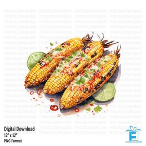 Mexican Street Corn Clipart, Mexican Street Corn PNG, Mexican Street Corn Image, Sublimation, Printable, Digital Download #5271