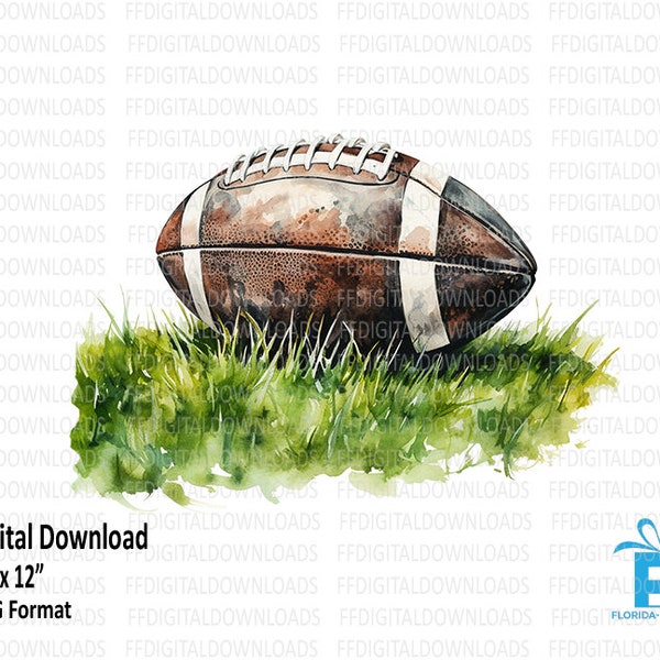 Football Clipart, Football PNG, Football Design Png, Watercolor Football, Digital Clipart, Sublimation, Printable, Digital Download, #4100