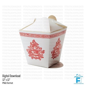 Chińskie jedzenie na wynos pojemnik Clipart, To Go Container PNG, chiński obraz pojemnika na jedzenie, sublimacja, do druku, pobieranie cyfrowe, #5456