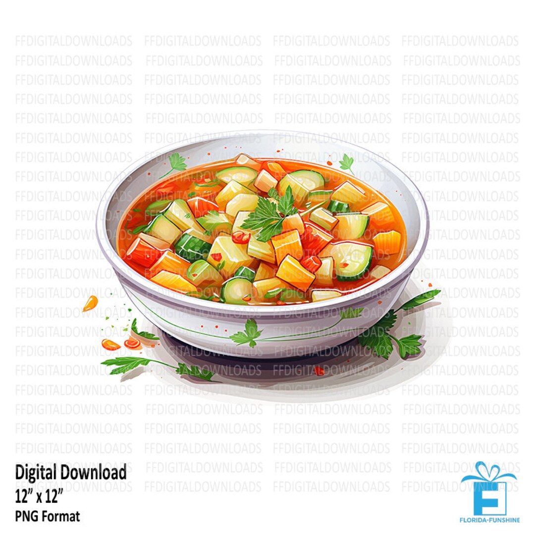 Vegetable Soup Clipart Vegetable Soup PNG Vegetable Soup - Etsy