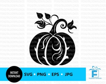 Citrouille SVG, citrouille PNG, Clipart citrouille d'Halloween, conception numérique citrouille, vecteur citrouille, Cricut, couper fichier, Clipart, téléchargement numérique