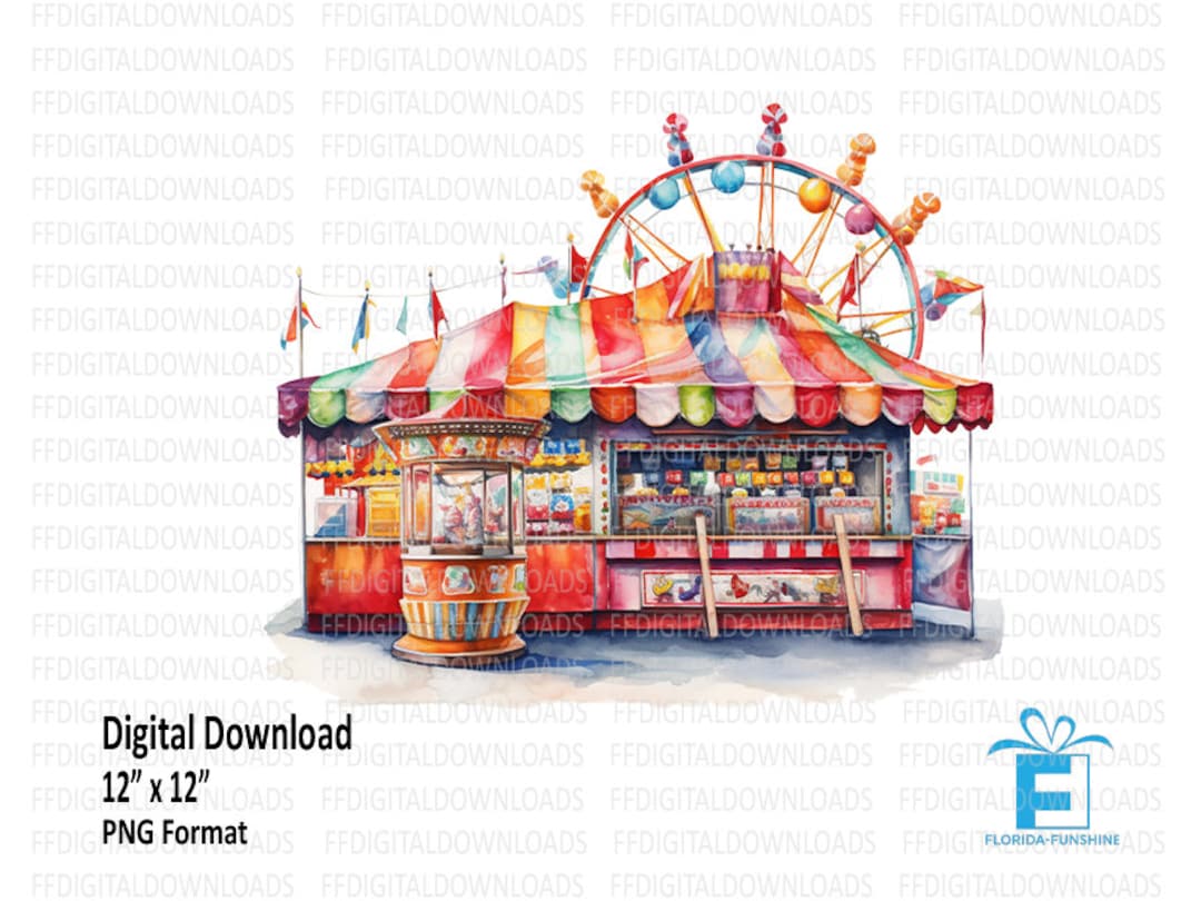 Fair Game Booth Clipart, Fair Game Booth PNG, Watercolor Fair Game ...