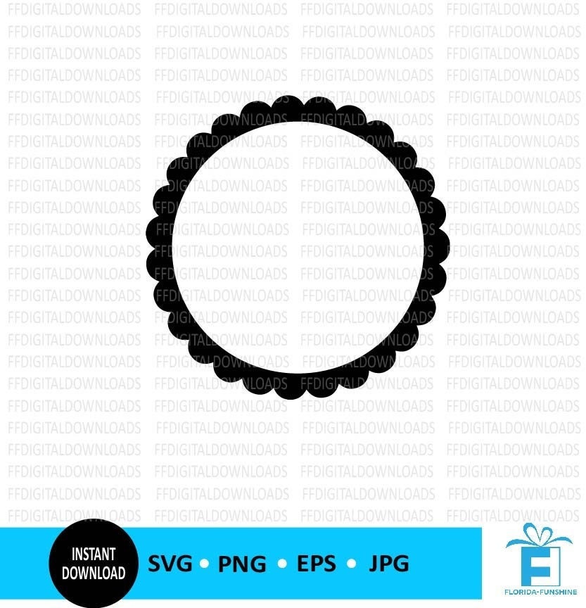 Scalloped Circle SVG Circle SVG PNG Scalloped Circle Frame - Etsy