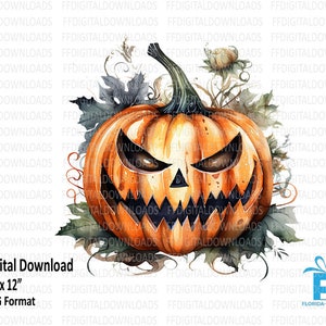 Scary Jack O Lantern Clipart, Scary Jack O Lantern PNG, Halloween Jack O Lantern Clipart, Sublimation, Printable, Digital Download, #4070