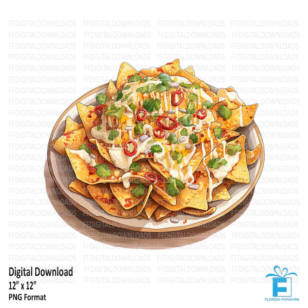Nachos Clipart, Nachos PNG, Mexican Food Clipart, Nachos Digital