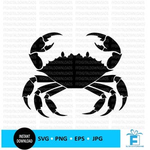 Crab SVG, Crab PNG, Crab Clipart, Crab Design, Crab Silhouette, Crab Vector, EPS, Cricut, Cut File, Clipart, Digital Download