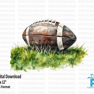 Football Clipart, Football PNG, Football Design Png, Watercolor Football, Digital Clipart, Sublimation, Printable, Digital Download, #4100