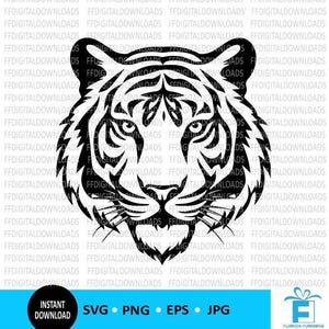 Tiger Gesicht SVG, Tiger Design, Tigerkopf SVG, Tiger Shirt SVG, Jpg, Tiger, Cricut, Cut Datei, Clipart, digitaler Download